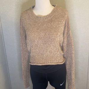Rue21 Beige Crop Crew Neck Sweater: M